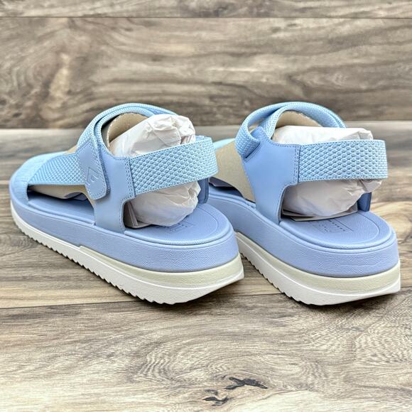 NIB Fitflop 9 Surff Two Tone Webbing/Leather Back Strap Sport Sandals Blue - Picture 8 of 12